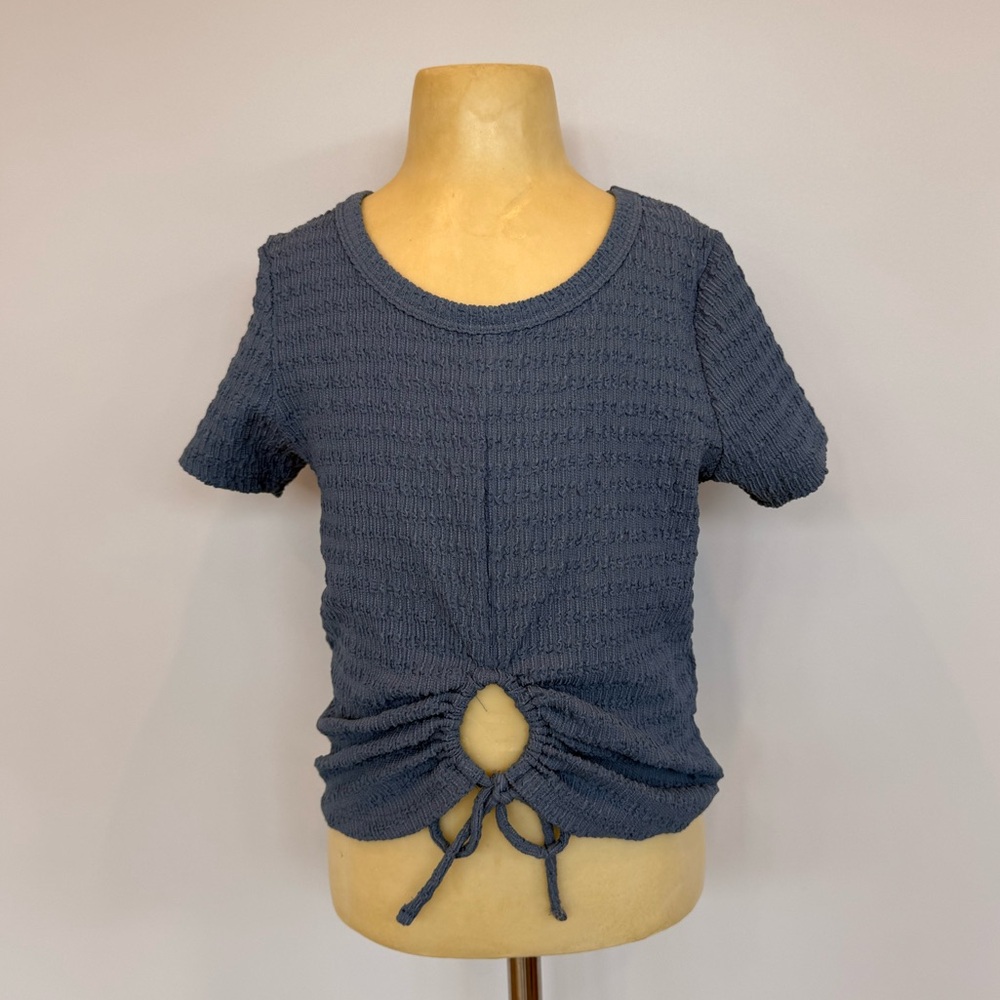 O'Neill Kids Waffle Knit Short Sleeve Top - Slate Blue
